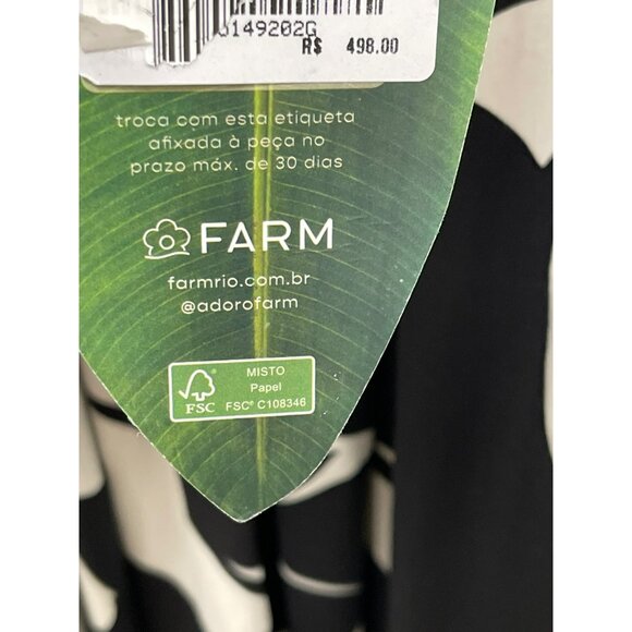 Farm Rio Black White Abstract-Print Maxi Dress Size Large NWT - Picture 8 of 10